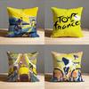 T-Tour De F-France Bicycle Pillow Case For Sofa Decor Car Office Room Printing Cushion Cover Decorations and Protector