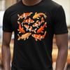 100% Cotton TOPS UNISEX TEES MENS WOMENS Koi Fish Motif Cotton T-Shirt