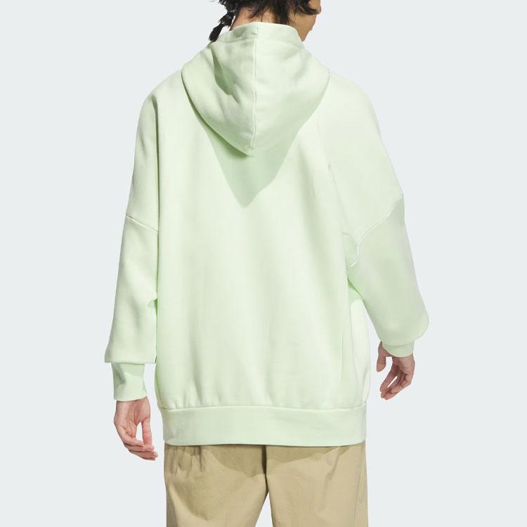 Adidas Sportbekleidung Übergroßer Hoodie Einfarbig Locker Sportlich Lässig Pullover Kapuzen-Sweatshirt Herren Hoodies Lindgrün JJ1346