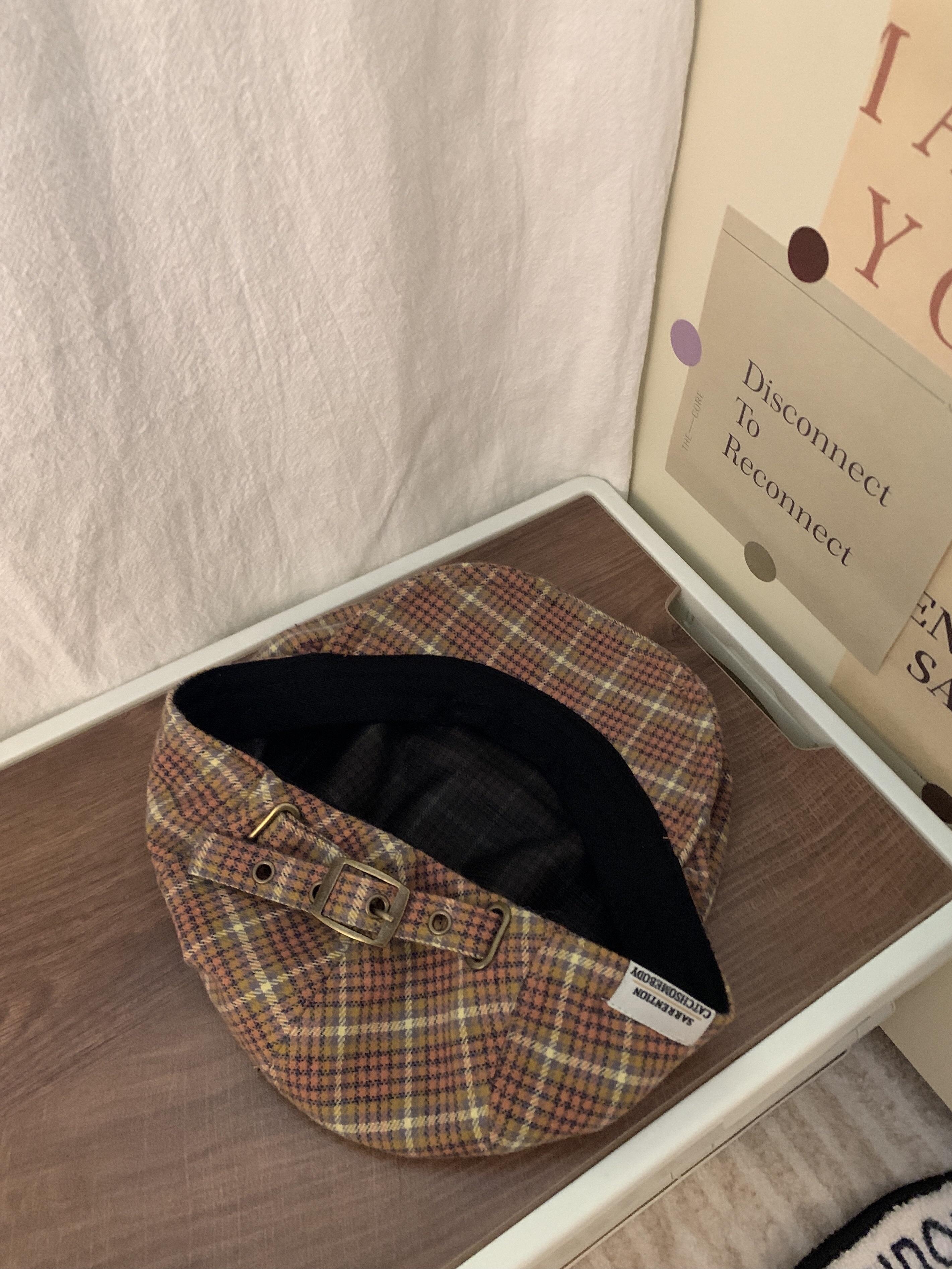 

Винтажный цвет тысяча птиц клетка кепка с козырьком можно носить наизнанку тканевая этикетка модная кепка-утка берет модная шляпа художника adult (54-58cm)