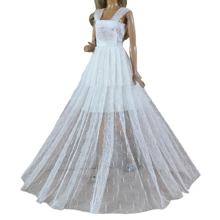 Tulle Overskirt Doll Gown Outfit for 30 cm Dolls, Formal Clothing Accessory for Costume Styling, Display, and Photos