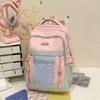 Schoolbag Large Capacity Junior High School Student Schoolbag Girls, Japanese Ins Style Simple Color Backpack Tide Travel Computer Back
