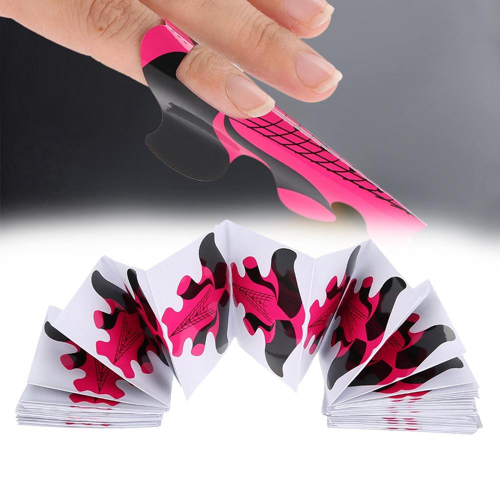 100pcs Nail Forms for Nail Extension UV Builder Paper Tray Nail Art Accessories