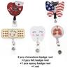 Custom Medical Nurse Accessories Rhinestone Felt Retractable Badge Reel With Alligator Clip Brooch Pins