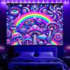 VIKAMA Halloween Rainbow Queen Tapestry Colorful Mushroom Mysterious Eye Living Room Music Room Psychedelic Decor