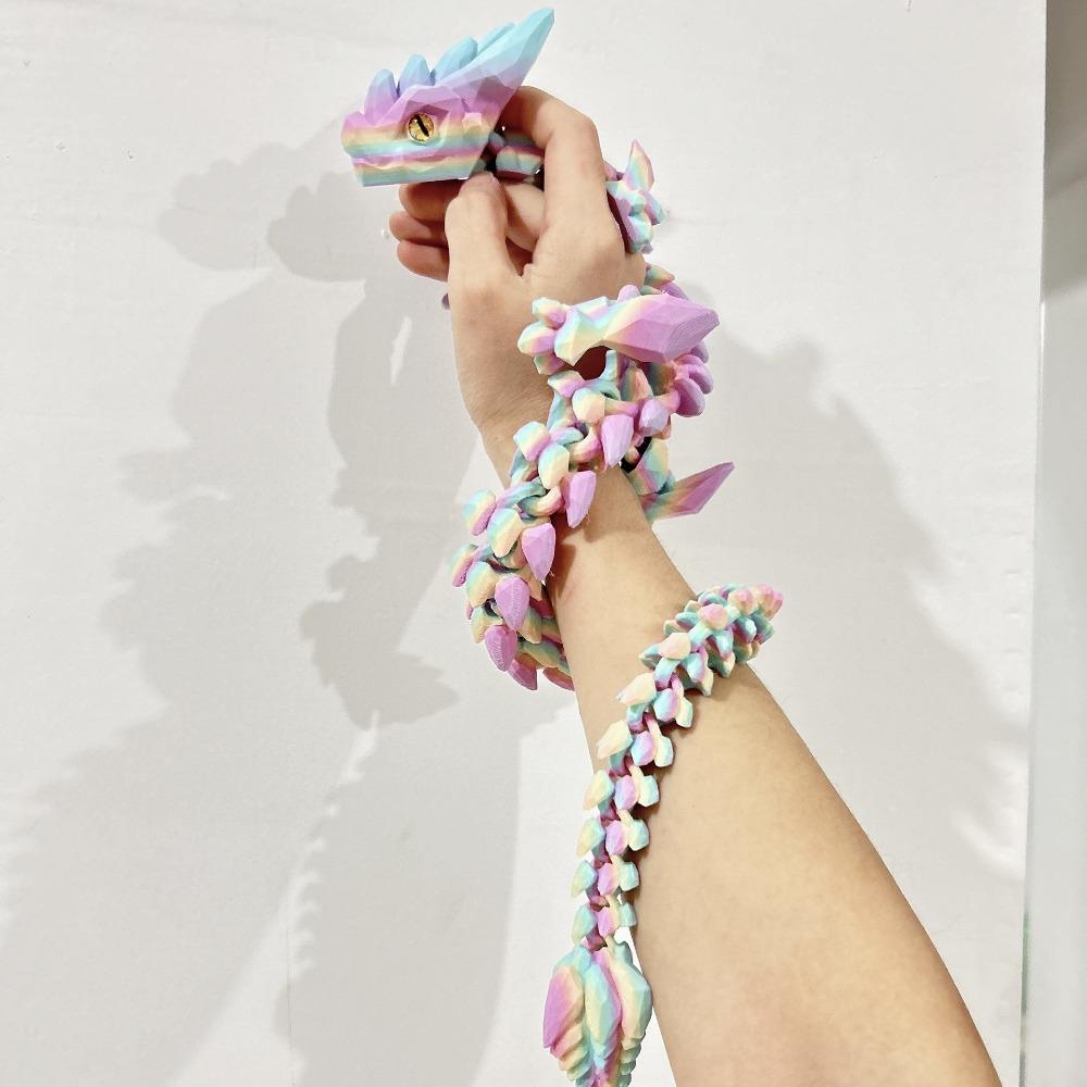 Glow In The Dark 3D Printed Horned Dragon Simulation Dragon Ornament Dragon Figurine  Home Decor