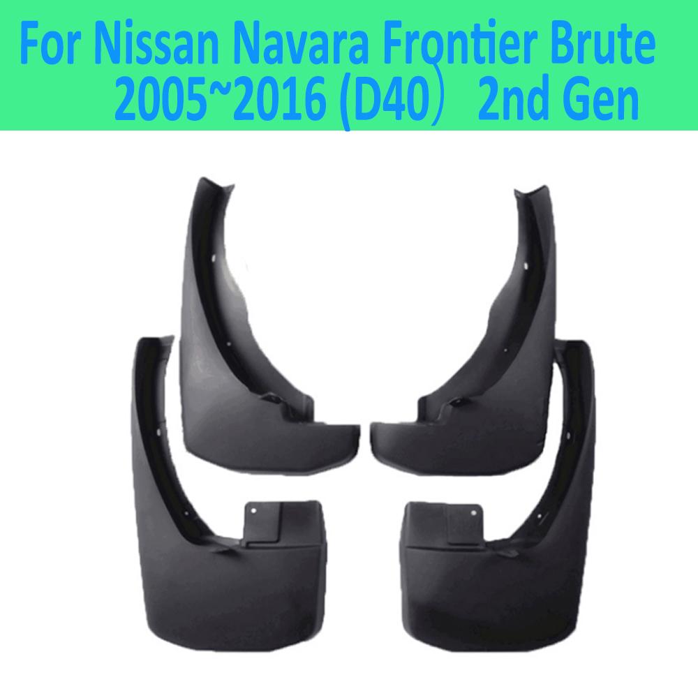 For Nissan Navara Frontier Brute D40 2005~2016 4 PCS  Car Fender Mudguard Mud Flaps Guard Splash Flap Mudguards Car
