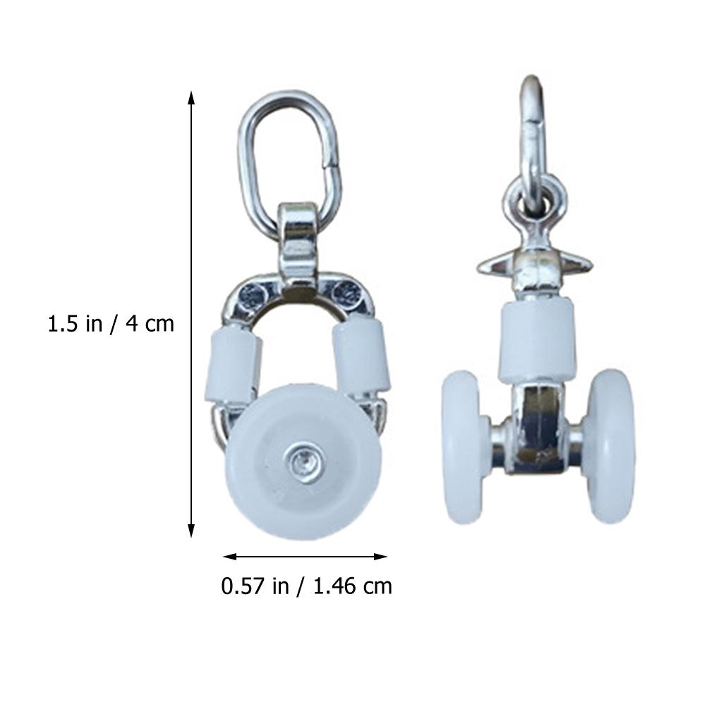 20Pcs Curtain Track Rollers Heavy Duty Twin Wheeled Carriers Smooth Silent Gliding for Window Closet Bedroom Office Drapes