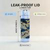 1PC Blue Bird On Branch Oriental Textile Print 750ml Color Plastic Sports Water Bottle Leakproof Flip Straw Lid Suitable for Sports Office Home Use