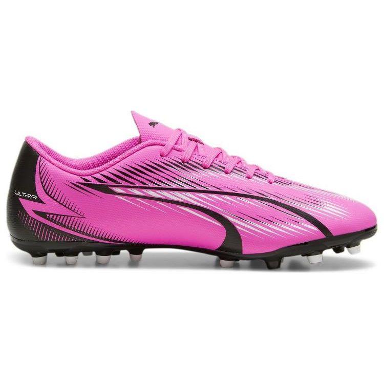 Puma Ultra Play Round Toe Lace-Up MG (Rubber Short Stud) Soccer Shoes Men Soccer Shoes Pink Black White 107764-01