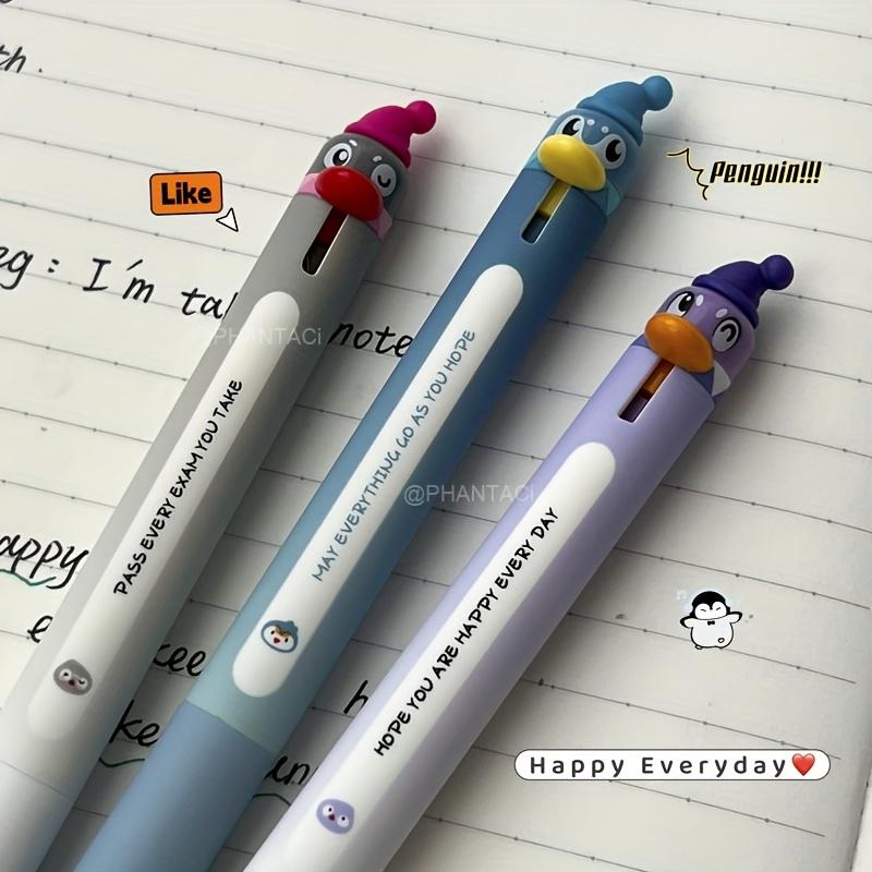 4Pcs Penguin Style Gel Pen 0.5mm Quick Dry Black Pen Creative Animal Style Writing Pen Office Supplies