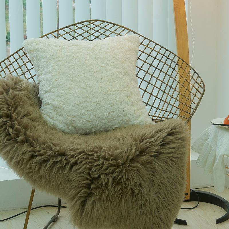 Thick Plush Brushed Sleeping Pillowcase, Living Room Back Pillowcase, Simple Core-free Pillowcase