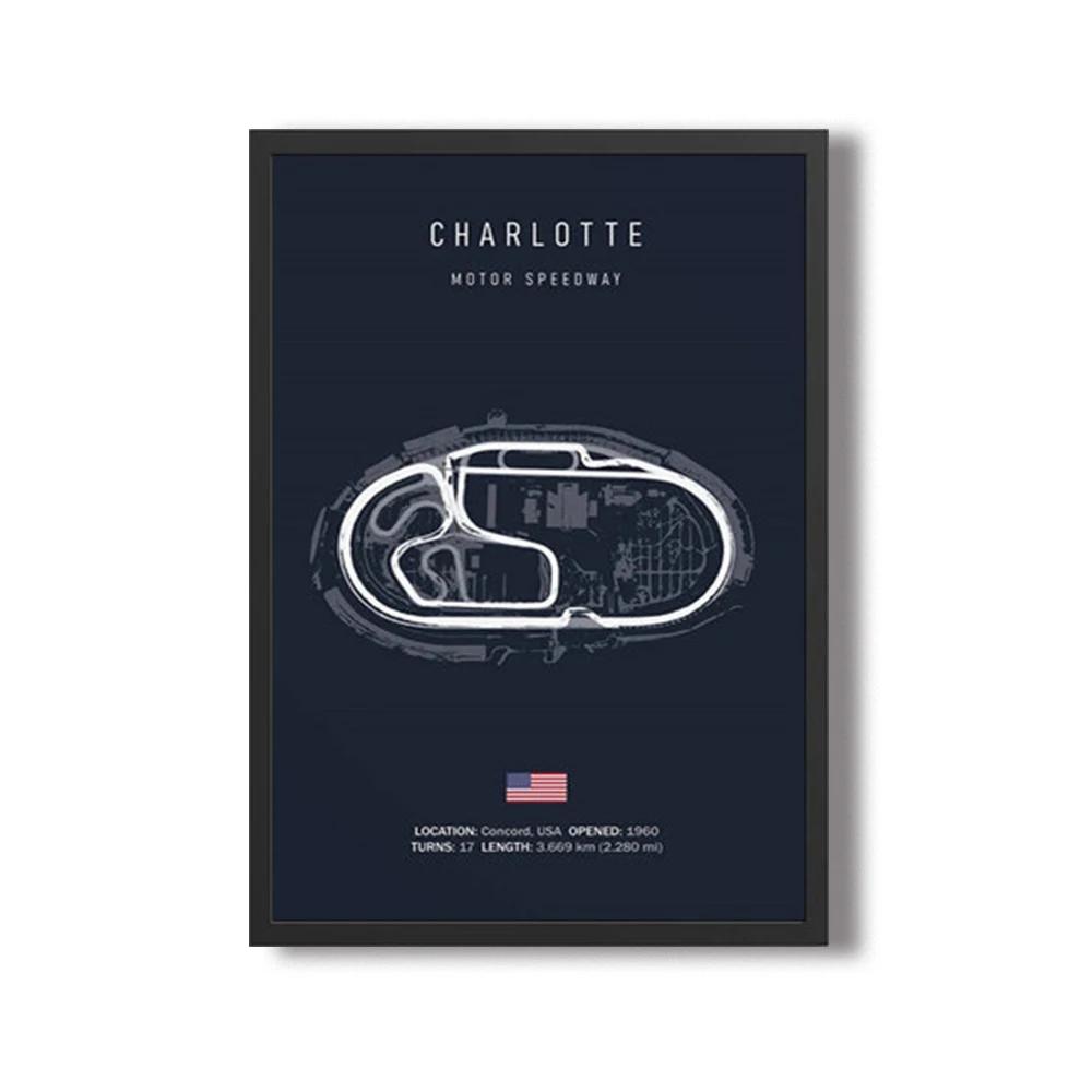 Formula 1 Imola Monaco Okruhová trať Nástěnné umění Plakáty Mapa Světových formulových závodů Dekorace pokoje Plátno Malba Obrázky Tisk Umělecká díla