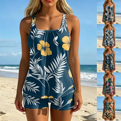 Women's Printed Split Swimsuit Sport Swimsuit Two-Piece Set