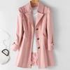 2025 Women's Retro British Trench Coat - Autumn/Winter Petite Mid-Length Outerwear