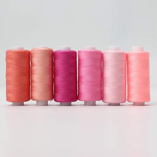 Thread for Manual Crafting 6 Colors Sewing Set, Polyester Craft Spools, Fade-Resistant Supplies Hemming Yarn Hand Embroidery, Quilting, Machine