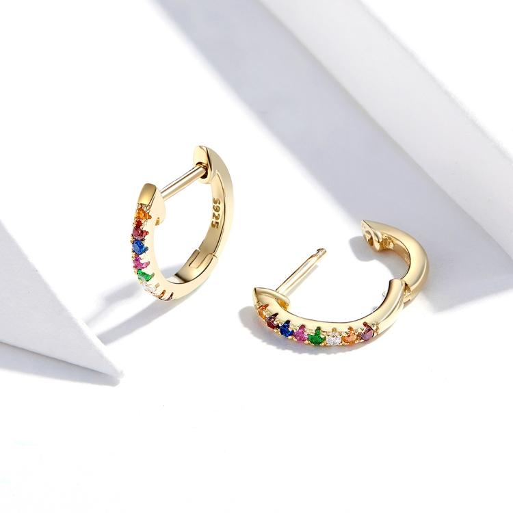 Sterling Silver Rainbow Earrings S925 Zircon Earrings
