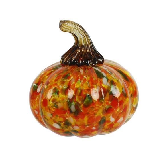 Mini Hand Blown Glass Pumpkin Ornament Collectible Thanksgiving Halloween Faux Crystal Pumpkin Hanging