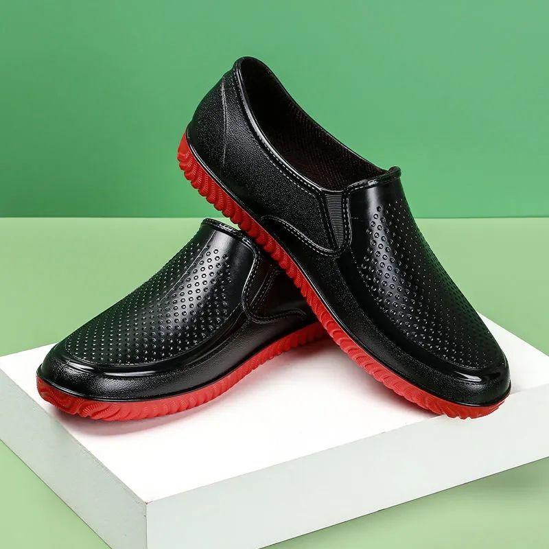 

Мужские низкие дождевые туфли, модная обувь, водонепроницаемая, износостойкая, нескользящая, резиновая обувь для охраны труда, повседневная обувь на весну и осень 42