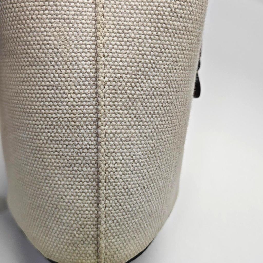 [Pre-Owned] Tb Exclusive Logo Drawstring Closure Leather And Cotton Blend Bucket Bag Mini - Very Good #1RMCGY8