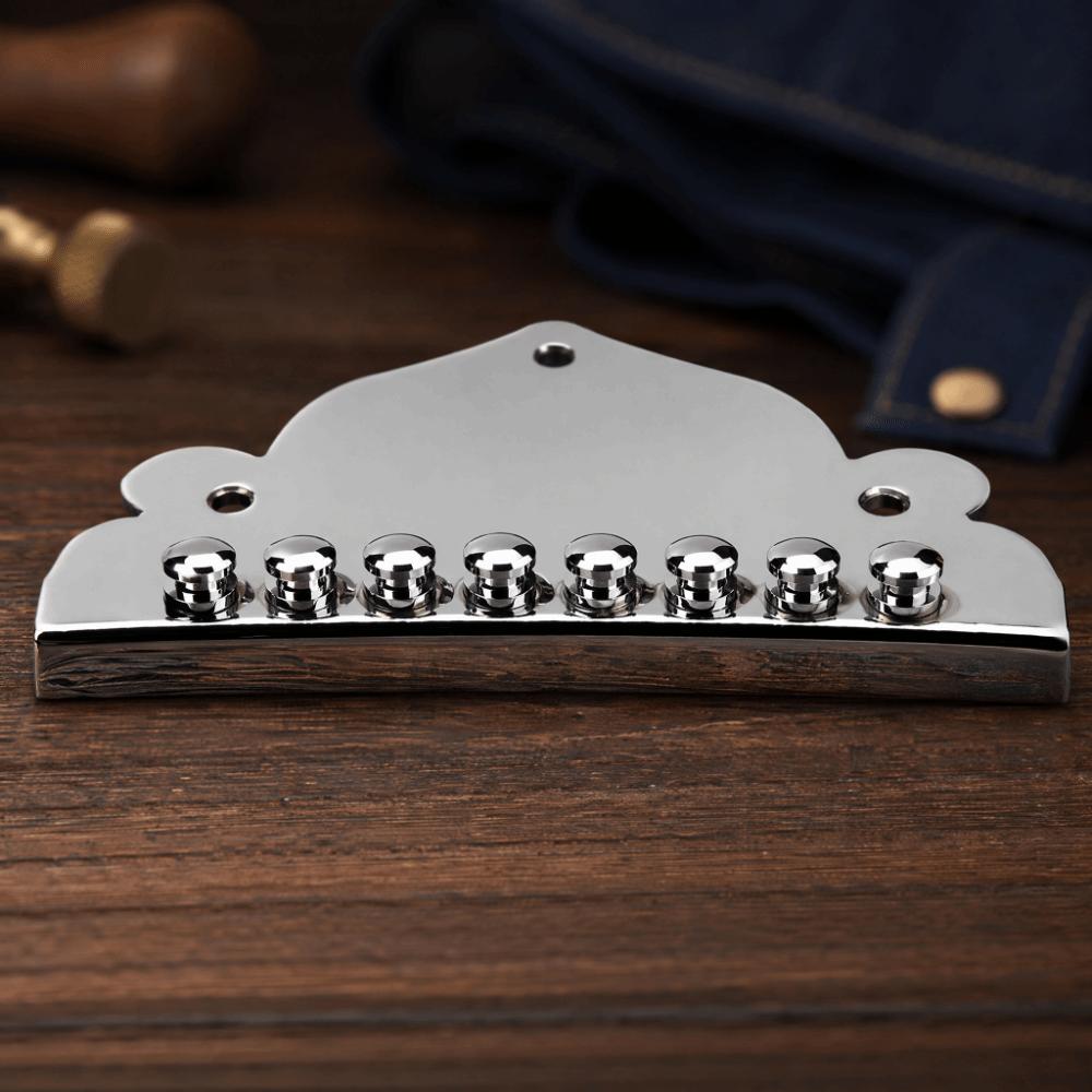 Metal Material Mandolin Tailpiece Silver Mandolin Bridge Replacement For Mandolin Instrument