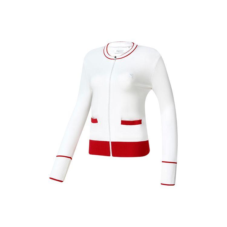 

FILA Athletics Simple Golf Color Block Knitted Long Sleeve Sweater Women sweater Jade-White A11W245401FWT M