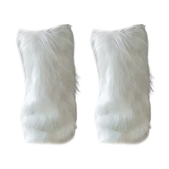Fuzzy Leg Warmers Women Knee Length Faux Fur Leg Warmers Winter Long Boots Shoes Cuff Cover for Girls Street Party Daily Wear