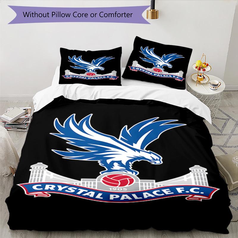 Crystal Fc Crest Printed Pattern Duvet Cover Set – Includes 1 Duvet Cover and 2 Matching Pillowcases Bedroom Decor Christmas Gifts