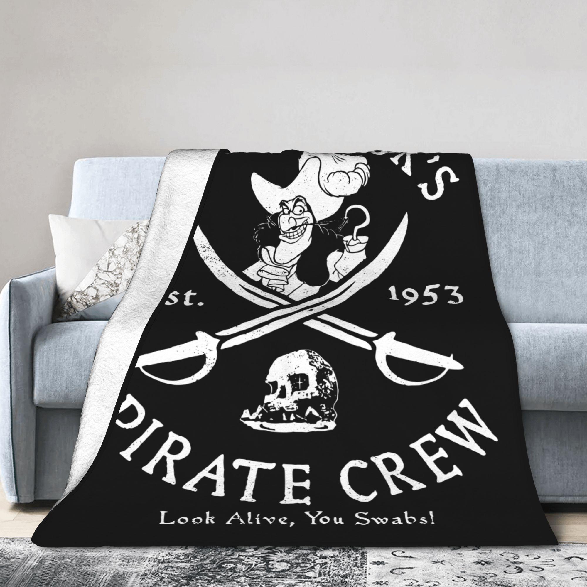 Villains Captain Hook Pirate Crew Flannel Blankets Est 1953 Logo Customized Throw Blanket for Home 150*125cm Bedspreads 30x40in