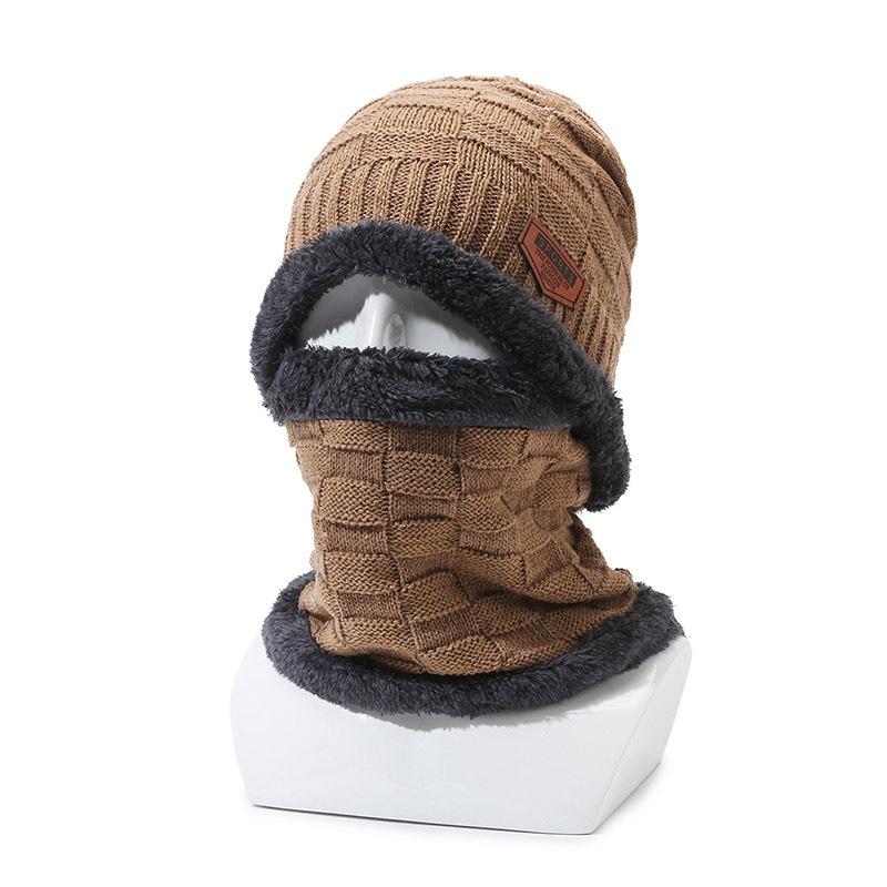 

Зимняя кепка с воротником, бархатная теплая вязаная кепка, уличная шерстяная кепка, мужской пуловер, кепка с рукавами, шапочки с черепами, лыжная кепка с напуском хаки