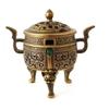 Vintage Alloy Sandalwood Incense Burner Elephant Lucky Year of the Horse Lotus Incense Censer with Handle Hollow Out