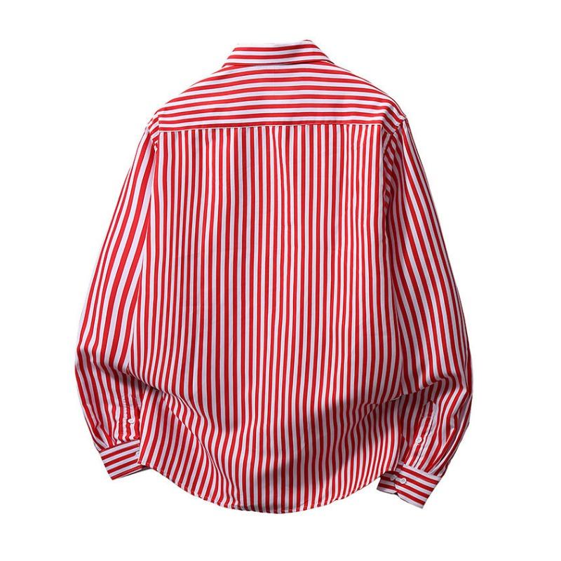 Men S Loose Striped Long Sleeve Casual Shirt