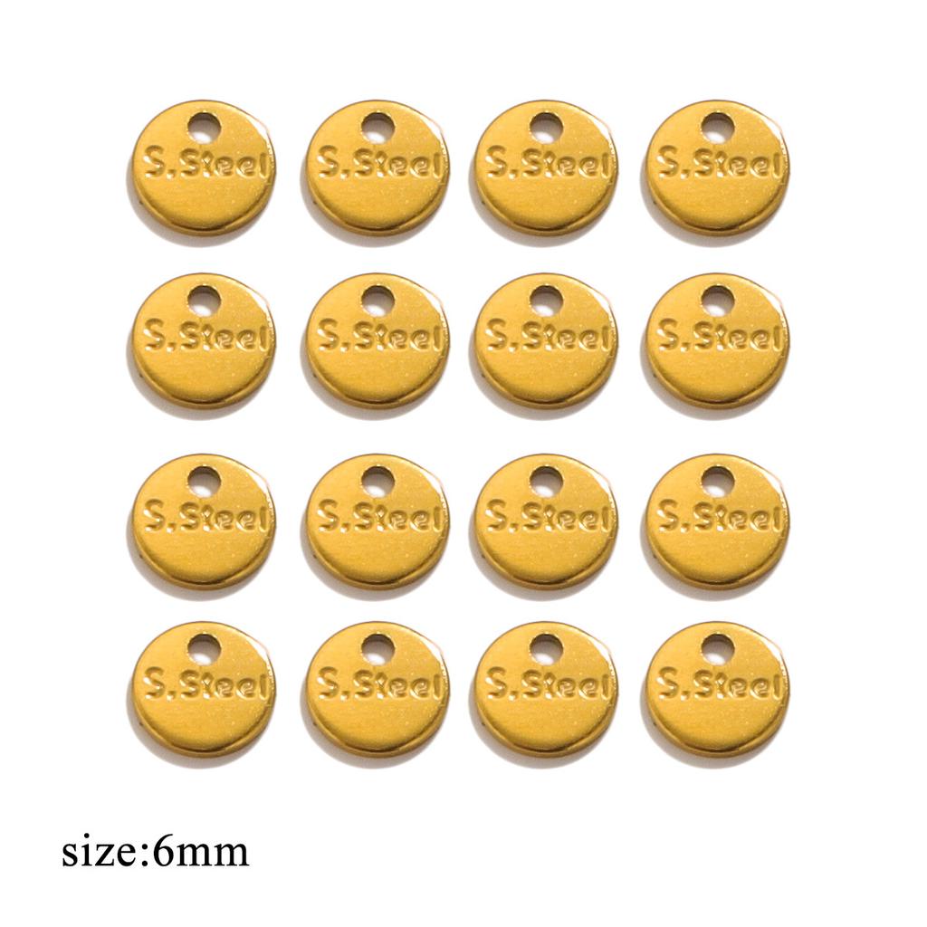 100pcs Stainless Steel Tail Chain Tag Real Gold Electroplated Small Pendant Accessories for Jewelry Making DIY Charms