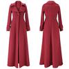 Herfst Winter Damesjas Enkele Rij Knopen Effen Kleur Overjas Omgeslagen Kraag Slim Fit Lange Woljas Streetwear