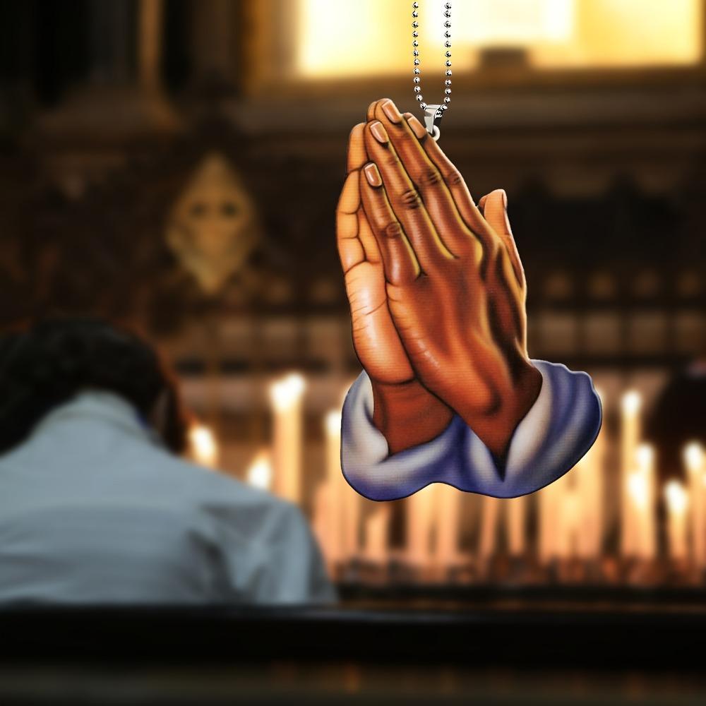 Jesusgebet Handanhänger 2D Christlicher Auto Innenraum Rückspiegel Anhänger Auto Anhänger Heim Wanddekoration Schlüsselanhänger Rucksackanhänger