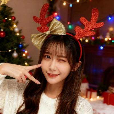 Sweet & Lovely Women's Reindeer Antler Christmas Headband – Festive Hair Accessory for Adults & Children