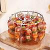 Portable Stainless Steel Air Fryer Grill Round with Grilled Skewers Hanging Skewers Rack Barbecue Grill for Home Kitchen Outdoor