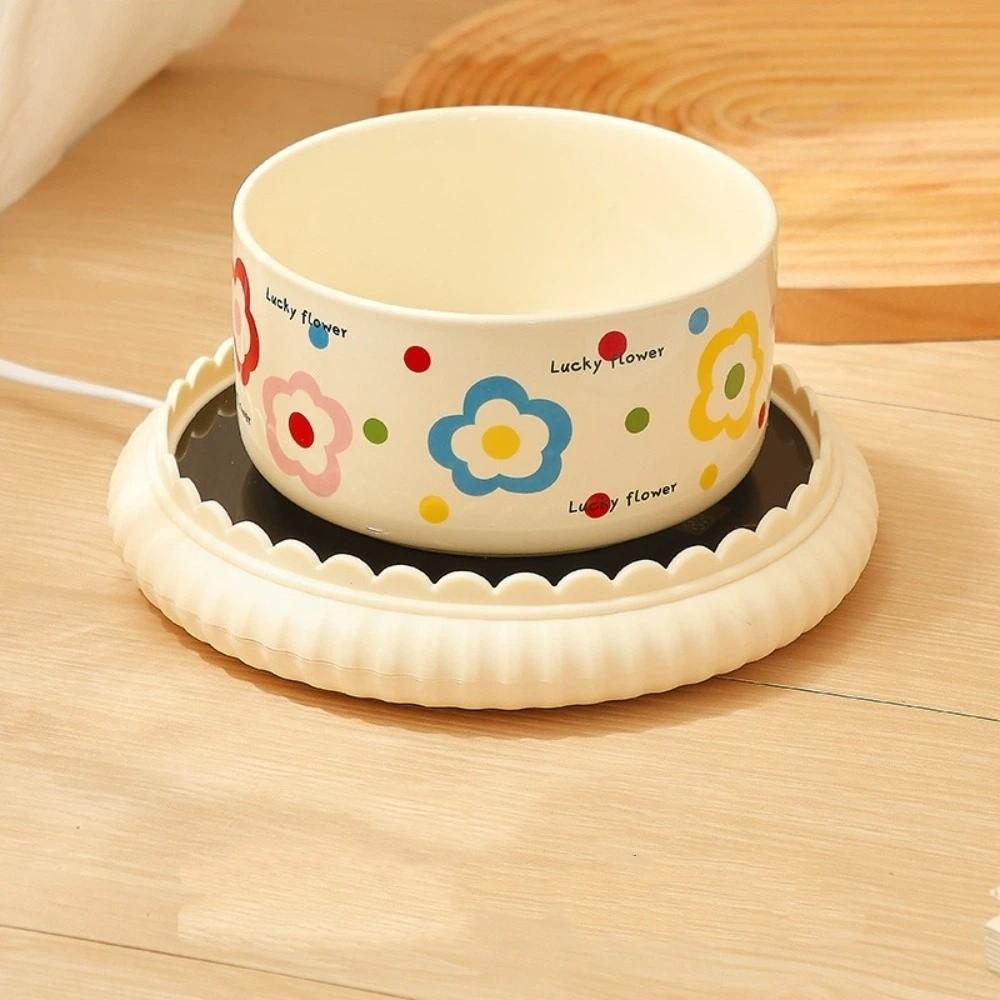 Cartoon Heated Pet Water Dispenser Constant Temperatur Intelligent Heated Dog Water Bowl Ceramics Quiet Cat Heating Bowl Winter