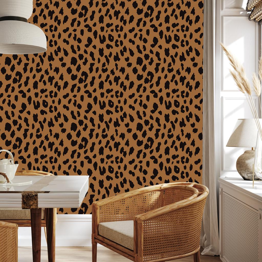Animal Skin Wallpaper Rust, Gold and Orange 50x1000