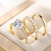Synthetic Zircon Ring Set Copper Inlaid Fashion Rings Fashionable Stackable Rings Party