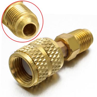 1 x neuer R410a-Adapter, 1/4 Zoll Stecker auf 5/16 Zoll SAE-Buchse, Ladeschlauch an Vakuumpumpe