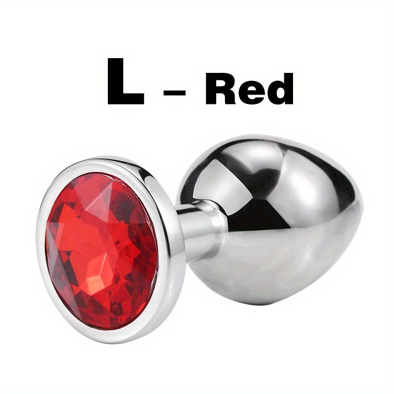 1pc Gemstone Base Stainless Steel Anal Plug - Smooth Body-Safe Metal Butt Plug for Couples Adult Pleasure Sex Toy