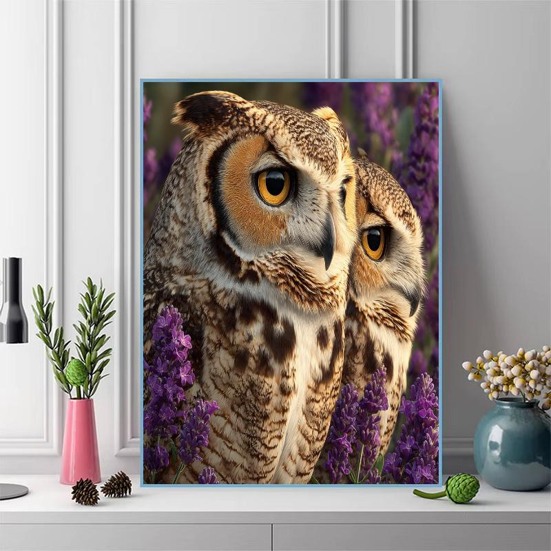 Owl Pattern 3pcs 100% Round Full Drill 5D DIY Diamond Painting Embroidery Cross Stitch Rhinestone Décor