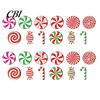 Christmas Photo Props 12/24/36Pcs Candy Cane Ornaments, Wooden Xmas Tree Decor with Red Green Rustic Striped Color, Holiday Hanging Decorations
