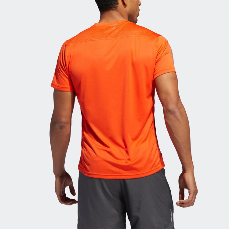Adidas Own The Run Training Crew Neck Short Sleeve T-Shirt Men Tops Orange DZ9002
