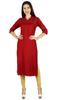 Bimba Women Red Cotton Kurta Kurti Solid Tunic 3 4 Sleeve Indian Chic Regular Custom