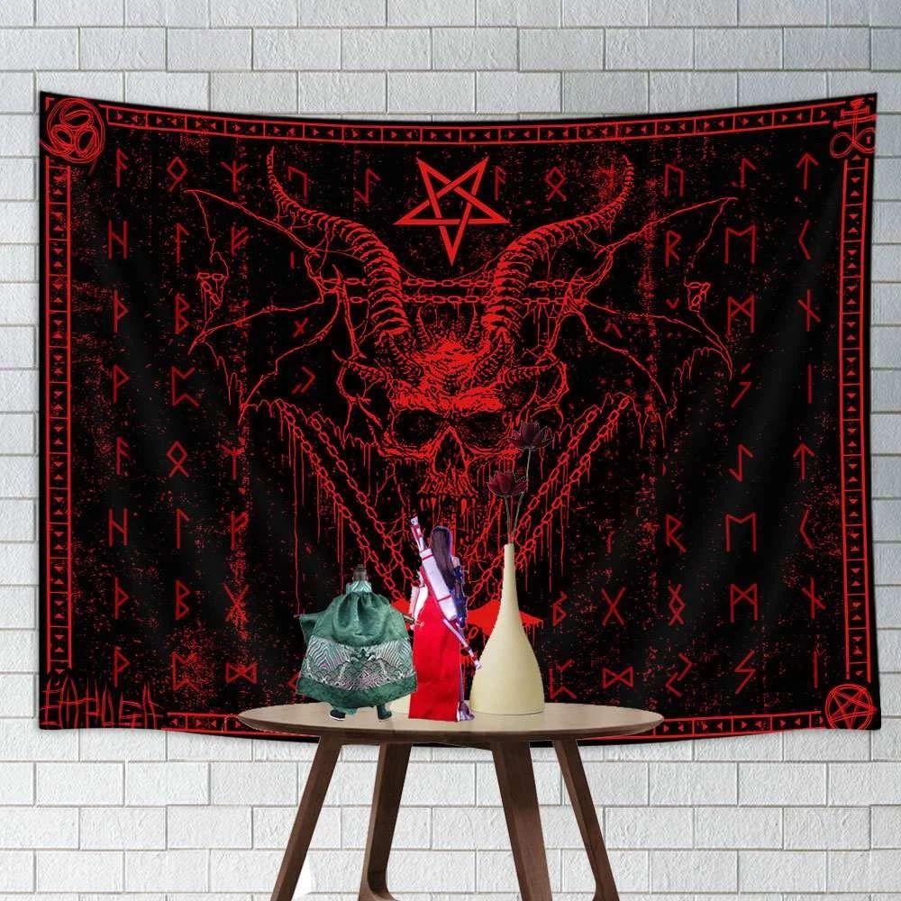 Tapestry prayer hell gothic figurine 75x100