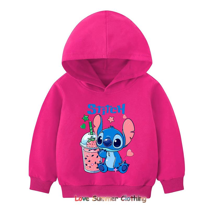 Stitch Hoodie for Kids HD Print Boys Girls Pullover Brother Sister Matching Hoodies Polyester  Casual Girls Sweatshirt Fall Age 4-14
