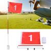3 Sections Golf Divot Flagpole Removable Metal Bar Hole Cup Golf Course Set Nylon Flag