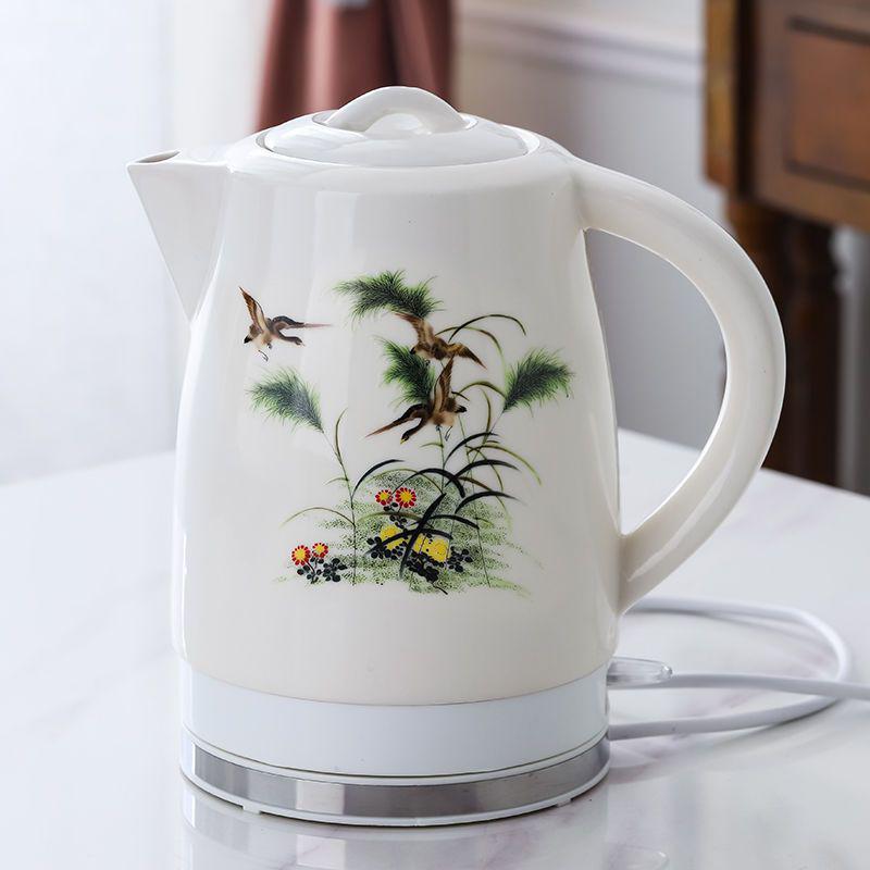 Blue & White Porcelain Electric Kettle: Large Capacity, Automatic Power-Off, Perfect for Home Tea Boiling.